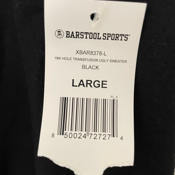 NWT Barstool Sports 19th Hole Transfusion Ugly Sweater Black - Picture 2 of 4